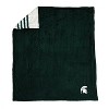 NCAA Michigan State Spartans Knit Embossed Faux Shearling Stripe Throw Blanket - 2 of 2