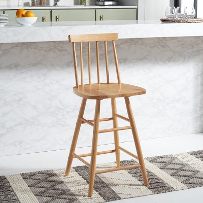 Natural Wood Swivel Windsor Counter Stool