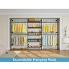 Timate X3 Garment Rack, Wall Mounted Closet System Industrial Pipe  Clothes Rack Walk in Closet, Adjustable from 5'10" to 8'3" - 2 of 4