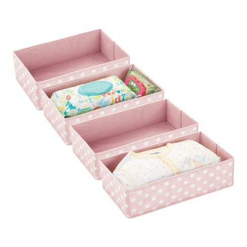 mDesign Fabric Baby Nursery Drawer Organizer Bins, 6 Pack