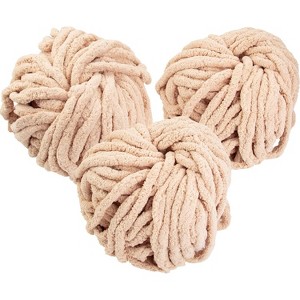 iDIY Chunky Yarn 3 Pack (24 Yards Each Skein) - Sand - Fluffy Chenille Yarn Perfect for DIY Crafts and Projects! - Great for Crafters - 1 of 3