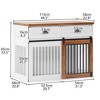 NicBex 44.49Inch Dog Crate Furniture Modern Decorative Dog Cage with 2 Doors,End Table Dog Cage Indoor Use,White+Walnut - 2 of 4