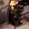 Sevobal Decorative Bookshelf, Computer Tower Stand with Wheels and Storage Basket for Bedroom Living Room Office, Brown, 16.5"*11.4"*25.8" - 2 of 4