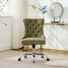 RISOKEYS Home Office Chair with Wheels & Silver Base,Cute Chenille Fabric with Tufted Back for Bedroom,Upholstered Adjustable Swivel Desk Chair. - 2 of 4
