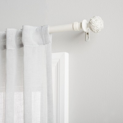 EXCLUSIVE HOME Peony 1" Curtain Rod and Coordinating Finial Set