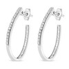 Haus of Brilliance Silver 1/2 Cttw Round and Baguette-Cut Diamond Inside-Outside Hoop Earrings - 4 of 4