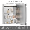 LED Lighted Medicine Cabinet with Mirror, Wall-Mounted Plug-In Bathroom Organizer with 3 Storage Shelves - 3 of 4