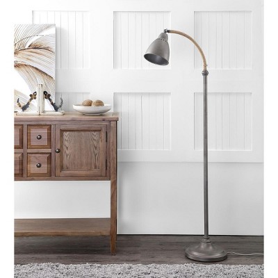 Naldo Adjustable 60" Contemporary Black and Gray Floor Lamp