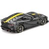 Ferrari 812 Competizione Grigio Competizione Gray Metallic with Yellow Stripe 1/64 Diecast Model Car by BBR - 3 of 4