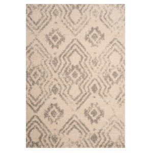 Ivory/Gray Geometric Loomed Accent Rug 4