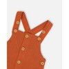 Deux par Deux Boy Printed Organic Cotton Onesie and Muslin Shortall Set Terracotta and Small Boats - 3 of 3