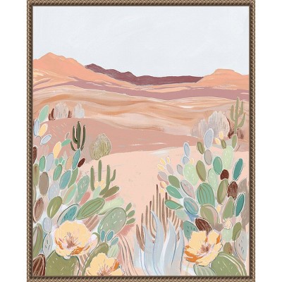 Warm Sunbaked Desert II Abstract Expressionism Canvas Art with Bronze Frame