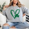 Simply Sage Market Women's Graphic Sweatshirt Hand Drawn Heart With Shamrock - 2 of 4