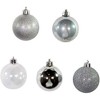 Kurt Adler Shatterproof Christmas Tree Ornaments Set, Multi-finished Silver Balls, 2.5" (30-Count) - 2 of 3