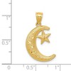 Black Bow Jewelry 14k Yellow Gold Crescent Moon and Stars Pendant, 12 or 16mm - 4 of 4