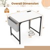 Costway 32" Meeting Room Desk Set of 2/4/6 with Charging Station & Headphone Hook Metal Frame White - 3 of 4