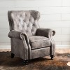 Accented Push Back Recliner Chair with Rolled Arms, Copper Accents, Comfortable Reclining Armchair for Living Room-- Frevyn - 3 of 4