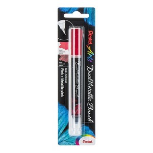 Pentel Arts DualMetallic Brush, Pink/Metallic Pink Ink - 1 of 2