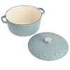 Spice by Tia Mowry Savory Saffron 6Qt Cast Iron Dutch Oven w/Embossed Lid - Aqua Blue, 6-Quart - 3 of 4