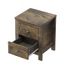 ORRD Set of 2 Wooden Nightstands, Antique Walnut Bedside Tables with Storage Cabinet - 3 of 4
