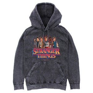 Mens Stranger Things Distressed Hellfire Club Flame Instruments Lightweight Hoodie - 1 of 4