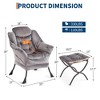 Lazy Chair with Ottoman, Modern Lounge Accent Chair,Leisure Sofa Armchair with Footrest,Reading Armchair with Side Pocket - 3 of 4