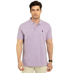 U.S. Polo Assn. Men's Classic Polo Shirt, Two-Button Closure Pique Polo Shirt, Summer Fashion Golf Shirt - 1 of 3