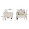 Mid-Century Modern Accent Chair, Oversized Linen Single Sofa Armchair with Stain-Resistant Fabric, 350 lbs Capacity for Living Room, Office - 3 of 4