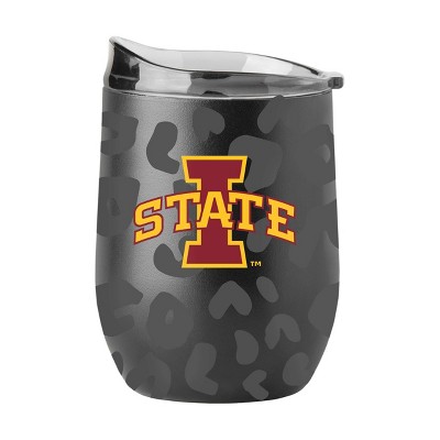 NCAA Iowa State Cyclones 16oz Black Leopard Stainless Steel Wine Tumbler