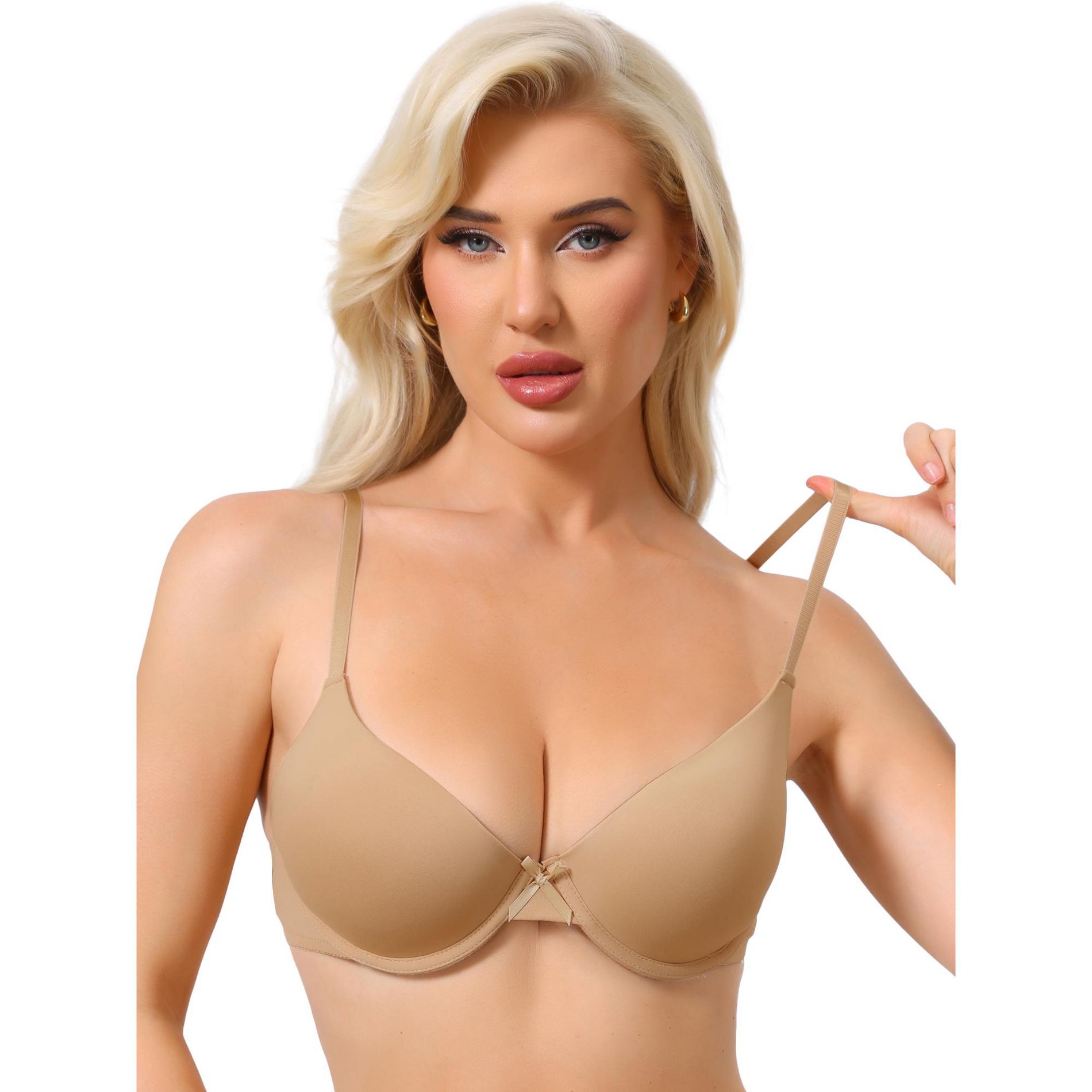 INSPIRE CHIC Underwired Minimizers for Women Ice Silk Lightweight Full Cup Bralettes Push Up Bra with Adjustable Straps
