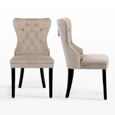 WestinTrends  Velvet Upholstered Tufted Dining Chairs (Set of 2)