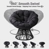 Karl Home | Black Wicker Swivel Accent Chair With Gray Cushion - 3 of 4
