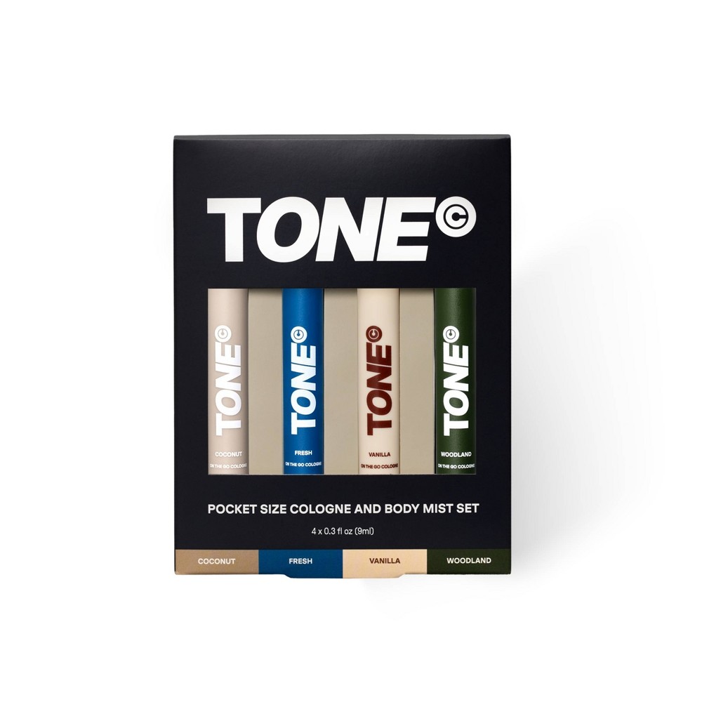 TONE Pocket Size Cologne & Body Mist - Discovery Set - 0.3 fl oz/4ct