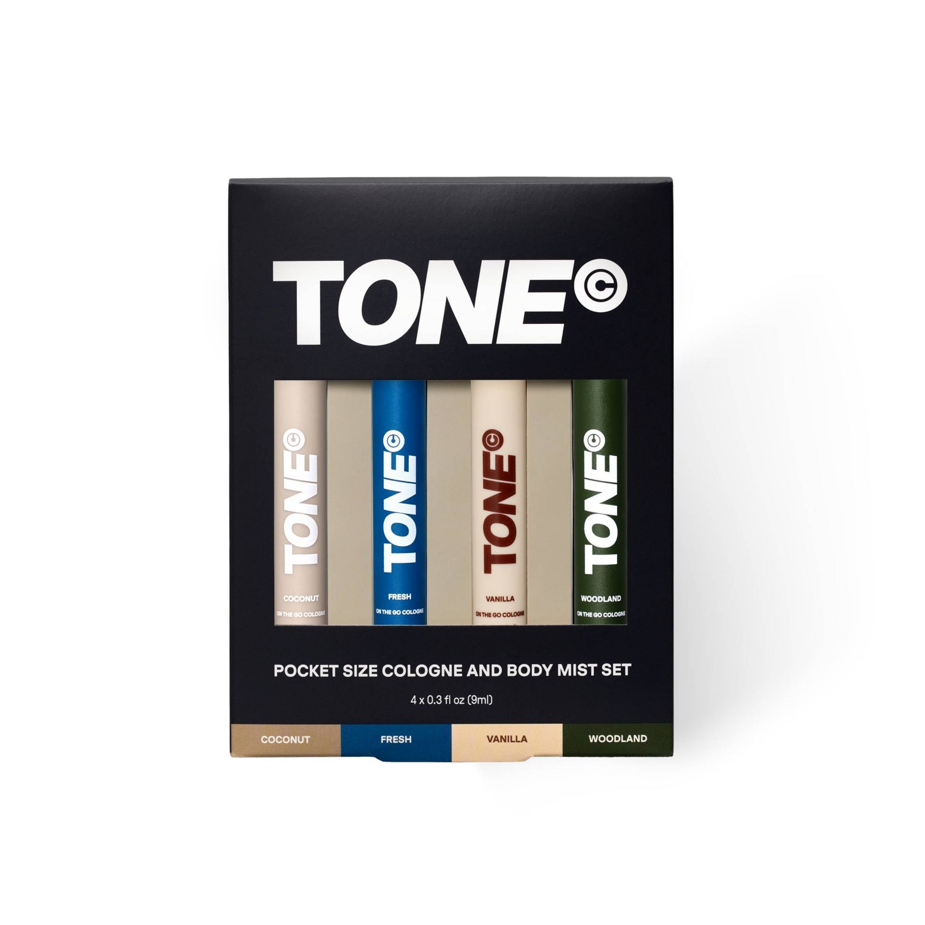 TONE Pocket-Sized Cologne & Body Mist - Discovery Set - 0.3 fl oz/4ct