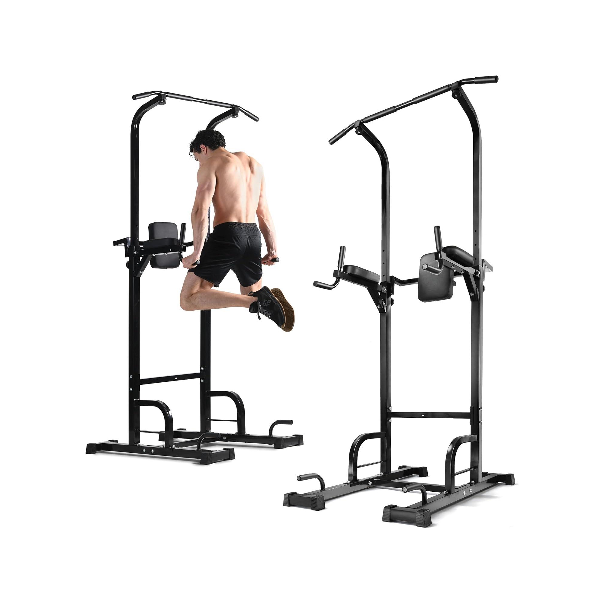 Pull Up Bar Free Standing – Power Tower Dip Station, Adjustable Calisthenics Equipment, 440lbs Capacity, Home Gym Strength Training Play22usa