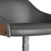 Myers Adjustable Barstool Charcoal Gray - WyndenHall: Mid Century Modern, Swivel, Ergonomic, Faux Leather - 3 of 4