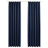 Aghana Digitals 2-Piece Blue 100% Polyester Blackout Curtains with Metal Hooks, 55.1x96.5" - Light - 2 of 4