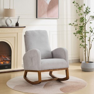 NicBex Polyester Glider Rocking Chair,Upholstered Nursery Rocking Chairs with High Backrest,Modern Rocking Chair,Nursing Chair for Bedroom - 1 of 4