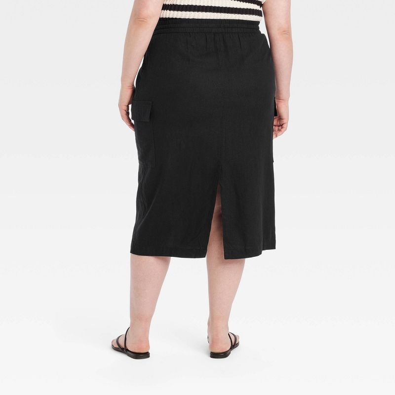 Women's Linen Midi Skirt - A New Day™, 3 of 10