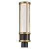 Camillo 22.5 inch LED Outdoor Post Light with Clear Seeded Glass in Textured Black with Natural Brass - 2 of 4