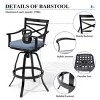 Crestlive Products Swivel Outdoor Bar Stools Set of 2 Patio Bar Height Chairs with Sunbrella Cushion and Cast Aluminum Frame - 4 of 4