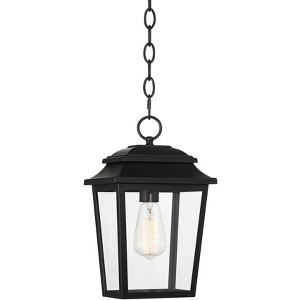 John Timberland Bellis Verde 14" High Traditional Outdoor Pendant Light Fixture Ceiling Porch House Hanging Textured Black Metal Clear Glass Shade - 1 of 4