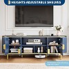 Luxury 70" Fluted TV Stand for 80" TVs ,curved sliding doors & adjustable shelves - modern entertainment center storage. - 3 of 4
