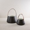 Set of 2 Handled Baskets Metal & Faux Leather - Foreside Home & Garden - 2 of 4