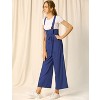 Allegra K Women's High Waist Wide Leg Belted Button Long Overalls Jumpsuit - 2 of 4