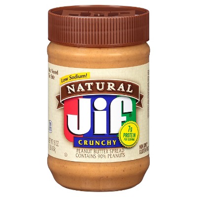 Jif® Natural Crunchy Peanut Butter - 16oz : Target