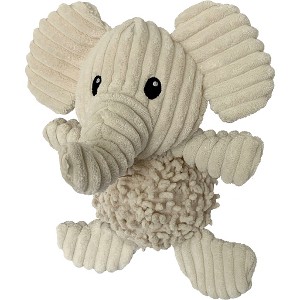 Petlou Durable Natural Nubby Plush Dog Toys with Squeaker and Crinkle Paper - 10" Natural Elephant - 1 of 1