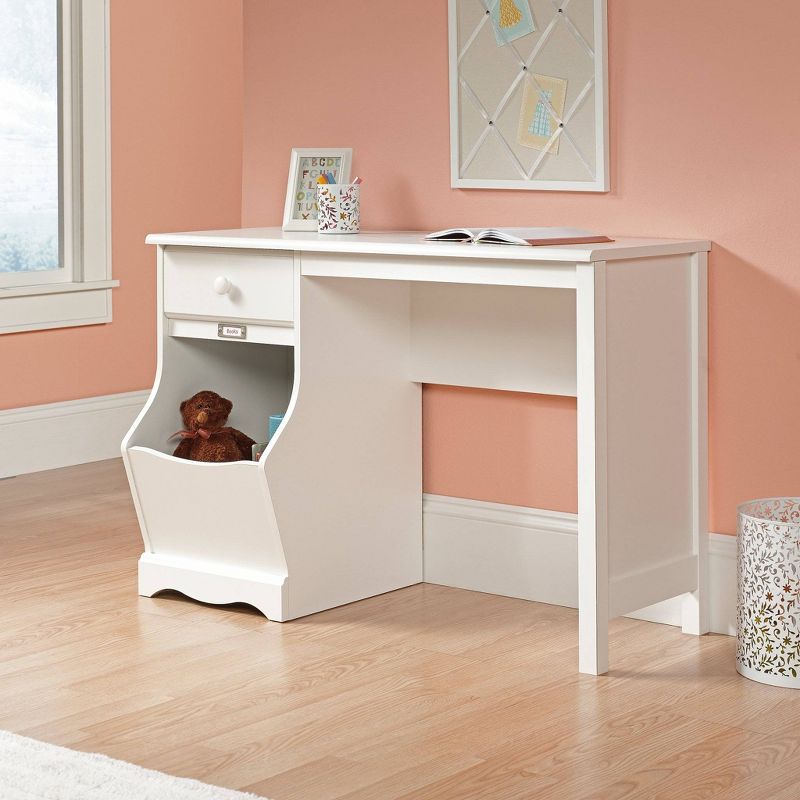 Pogo Desk with Easy Glide Drawer and Storage Bin - Soft White - Sauder, 4 of 9