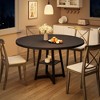 Industrial Round Dining Table, 47 Inch Round Kitchen Table for 4, Dinner Table with Wooden Top and Metal Base for Dining Room, Living Room - 3 of 4
