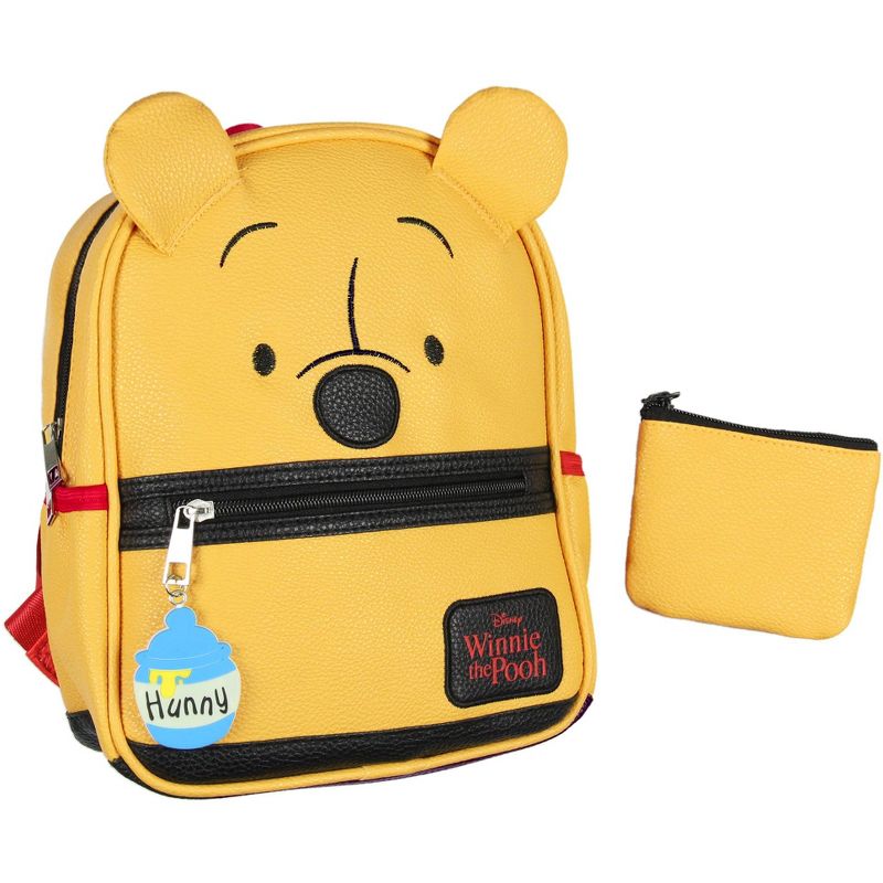 Disney Winnie The Pooh Hunny Lovin' Textured Faux Leather 3D Ears Mini Backpack Yellow, 1 of 7